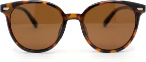 SA106 Mens Polarized Hipster Round Horn Rim Plastic Sunglasses