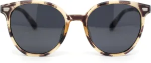 SA106 Mens Polarized Hipster Round Horn Rim Plastic Sunglasses