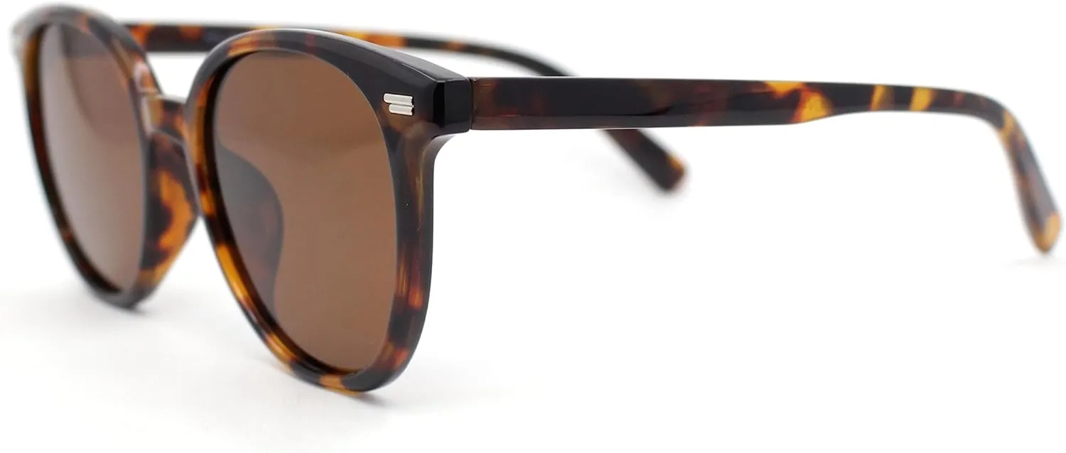 SA106 Mens Polarized Hipster Round Horn Rim Plastic Sunglasses