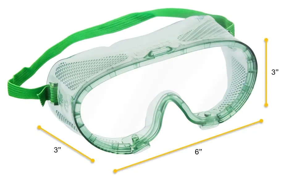 Safety Goggles - Direct Vent, Anti-Fog - Elastic Strap, Adjustable Fit