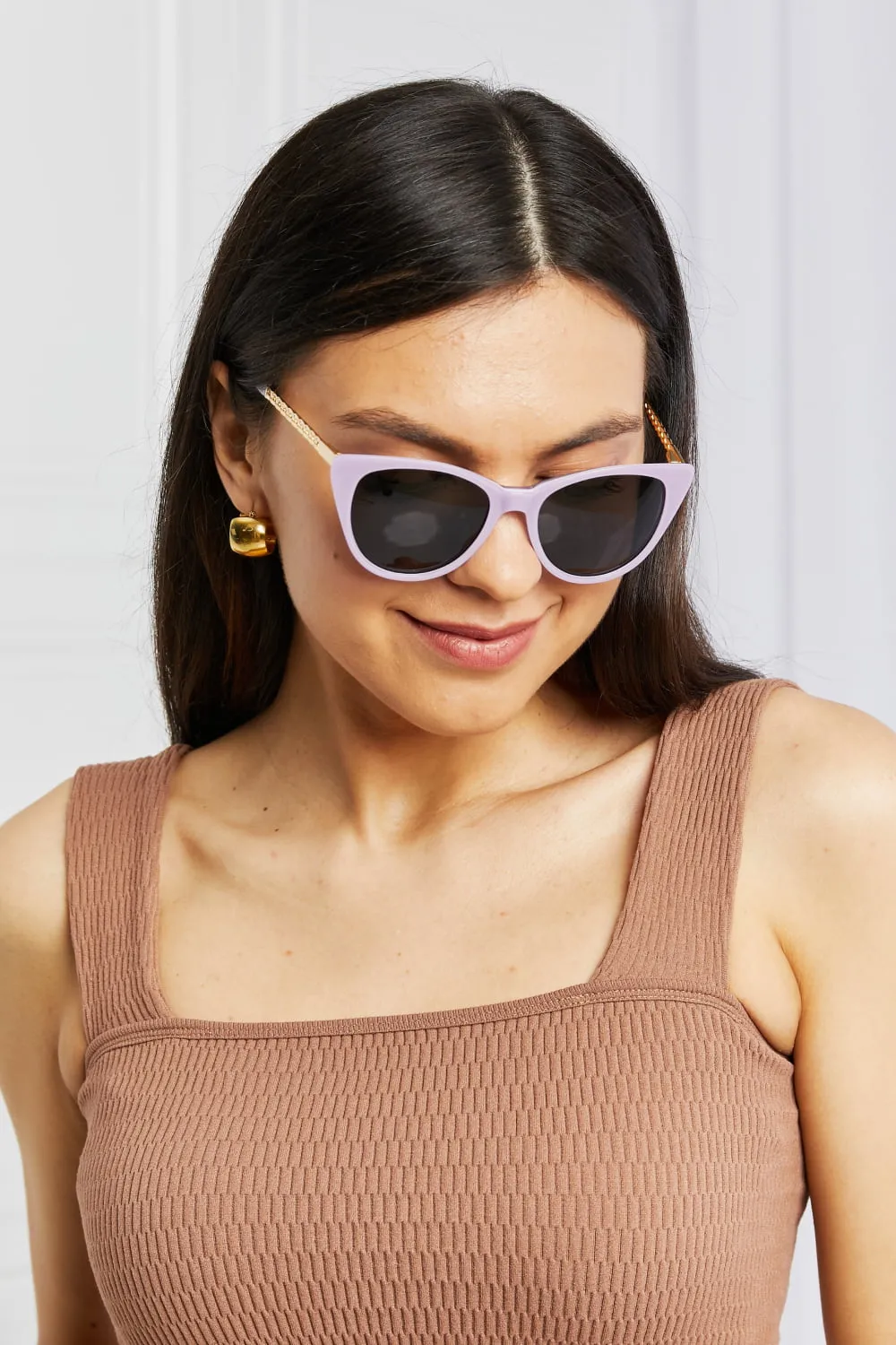 Sassy Cat-Eye Acetate Frame Sunglasses