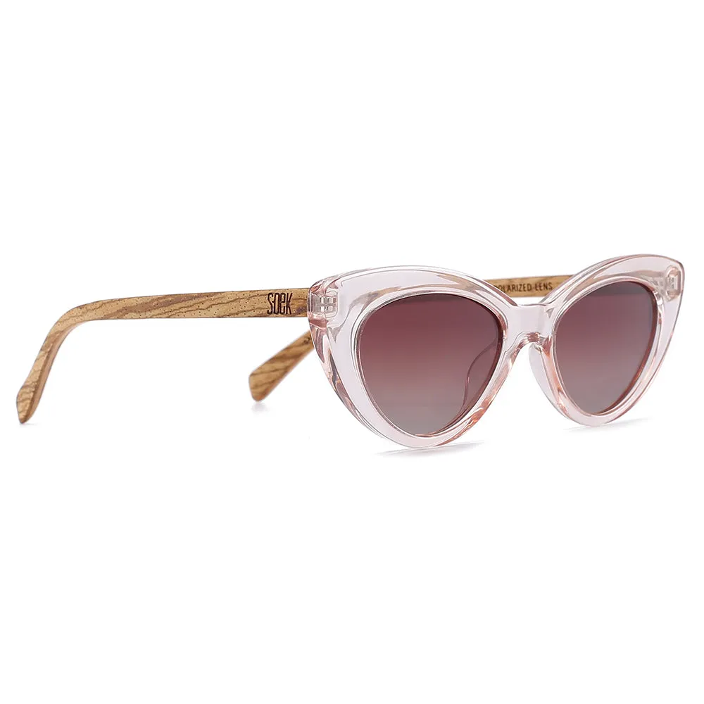 SAVANNAH BLUSH PINK Clear Pink l  Walnut Wood Arms