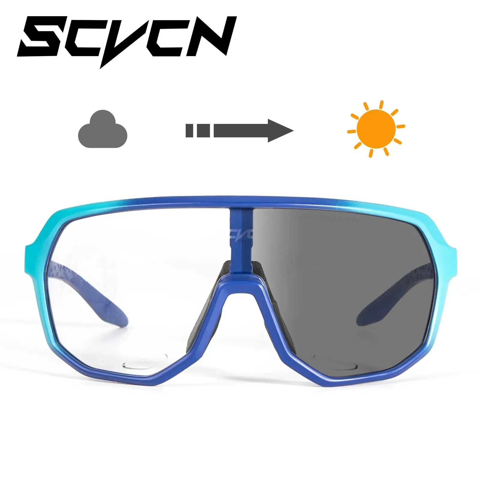 SCVCN Photochromic Glasses Cycling Sunglasses for Women Sports Running MTB Biking Eyewear Men Road Mountain Bike Bicycle Goggles