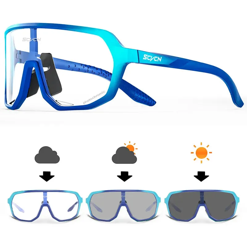 SCVCN Photochromic Glasses Cycling Sunglasses for Women Sports Running MTB Biking Eyewear Men Road Mountain Bike Bicycle Goggles
