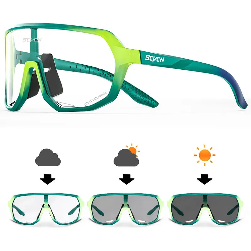 SCVCN Photochromic Glasses Cycling Sunglasses for Women Sports Running MTB Biking Eyewear Men Road Mountain Bike Bicycle Goggles