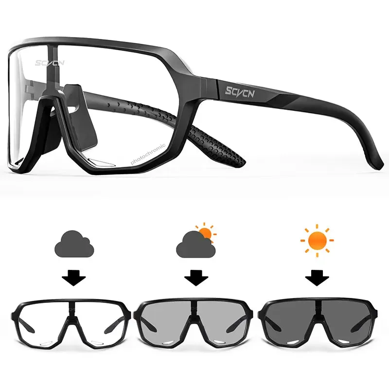 SCVCN Photochromic Glasses Cycling Sunglasses for Women Sports Running MTB Biking Eyewear Men Road Mountain Bike Bicycle Goggles