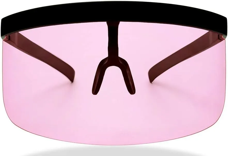ShadyVEU Visor Full Face Shield Oversized Mono Lens UV400 Big Color Tinted Sunglasses