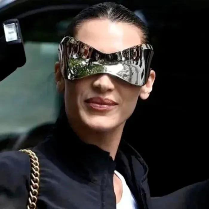Shop Women's Clear Oversized Shield Visor Sunglasses for a Bold Look