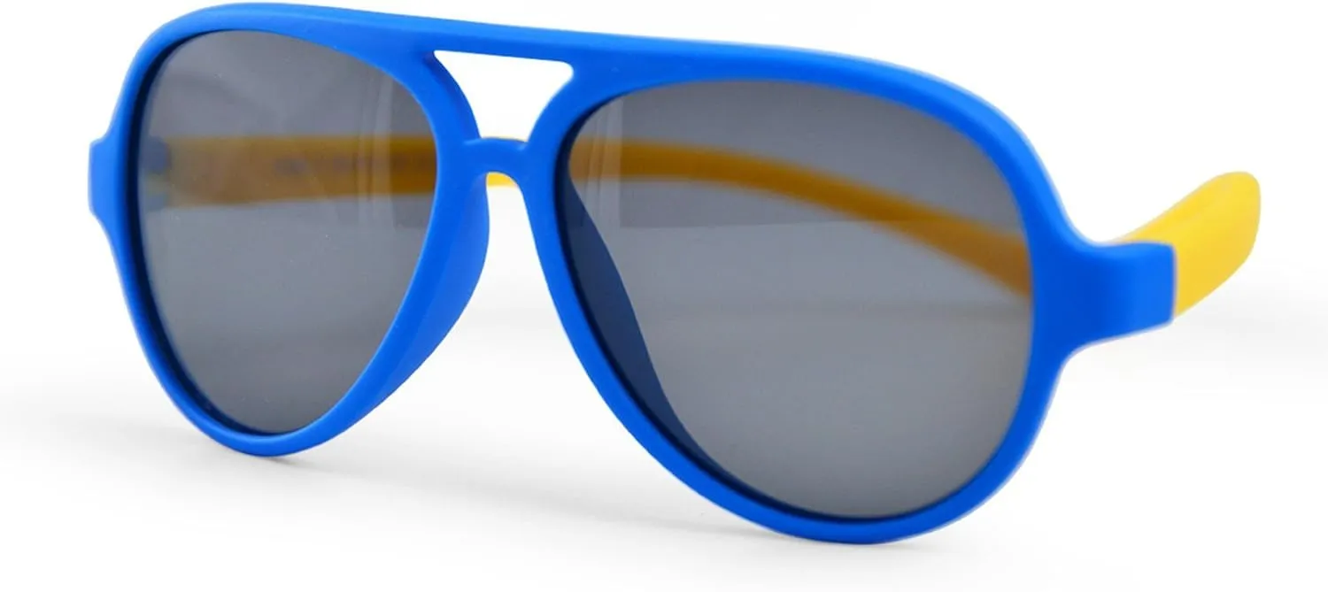 Silicone Polarized Sunglasses for Kids Aviators Boys Girls Children Age 3-8