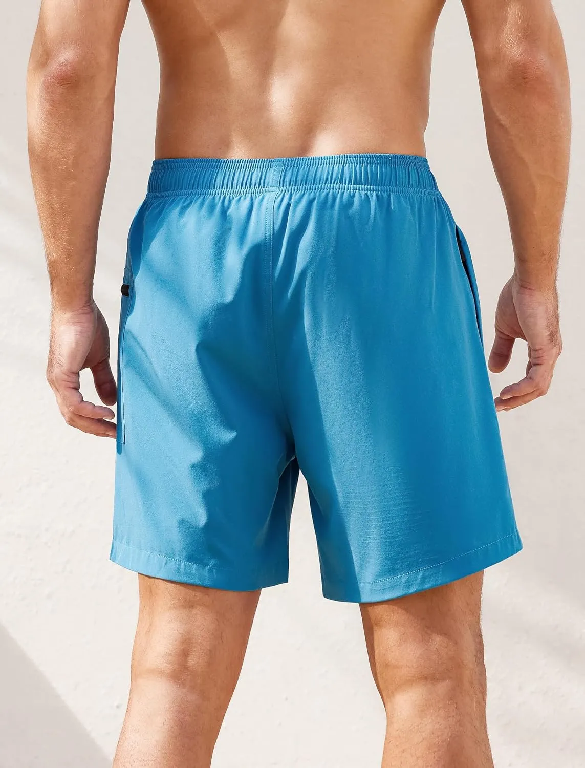 SILKWORLD Mens Swim Trunks 6" Quick Dry Bathing Suit Beach Swimming Shorts with Compression Liner and Zipper Pockets