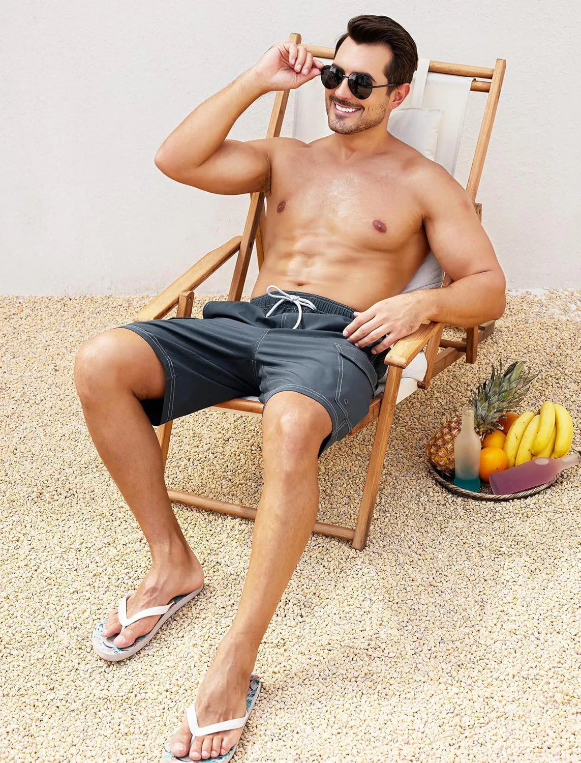 SILKWORLD Mens Swim Trunks with Compression Liner 9 Inch Bathing Suits Quick-Dry Swimmming Beach Shorts with Cargo Pockets