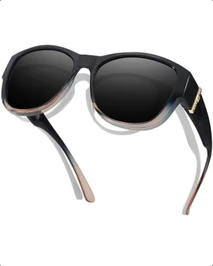 SIPHEW Polarised Fit Over Sunglasses for Women, Over Glasses Sunglasses Mens Oversized Wrap Around Sunglasses with UV400 Protection for Driving
