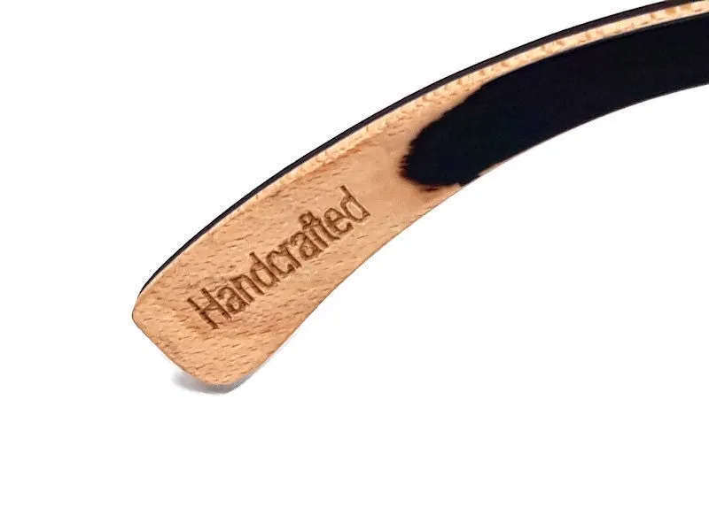 Skateboard Multi-Layer-Club Sunglasses, Gray Polarized Lenses, Wooden Case