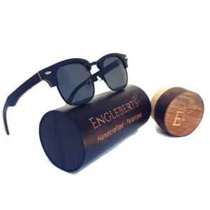 Skateboard Multi-Layer-Club Sunglasses, Gray Polarized Lenses, Wooden Case