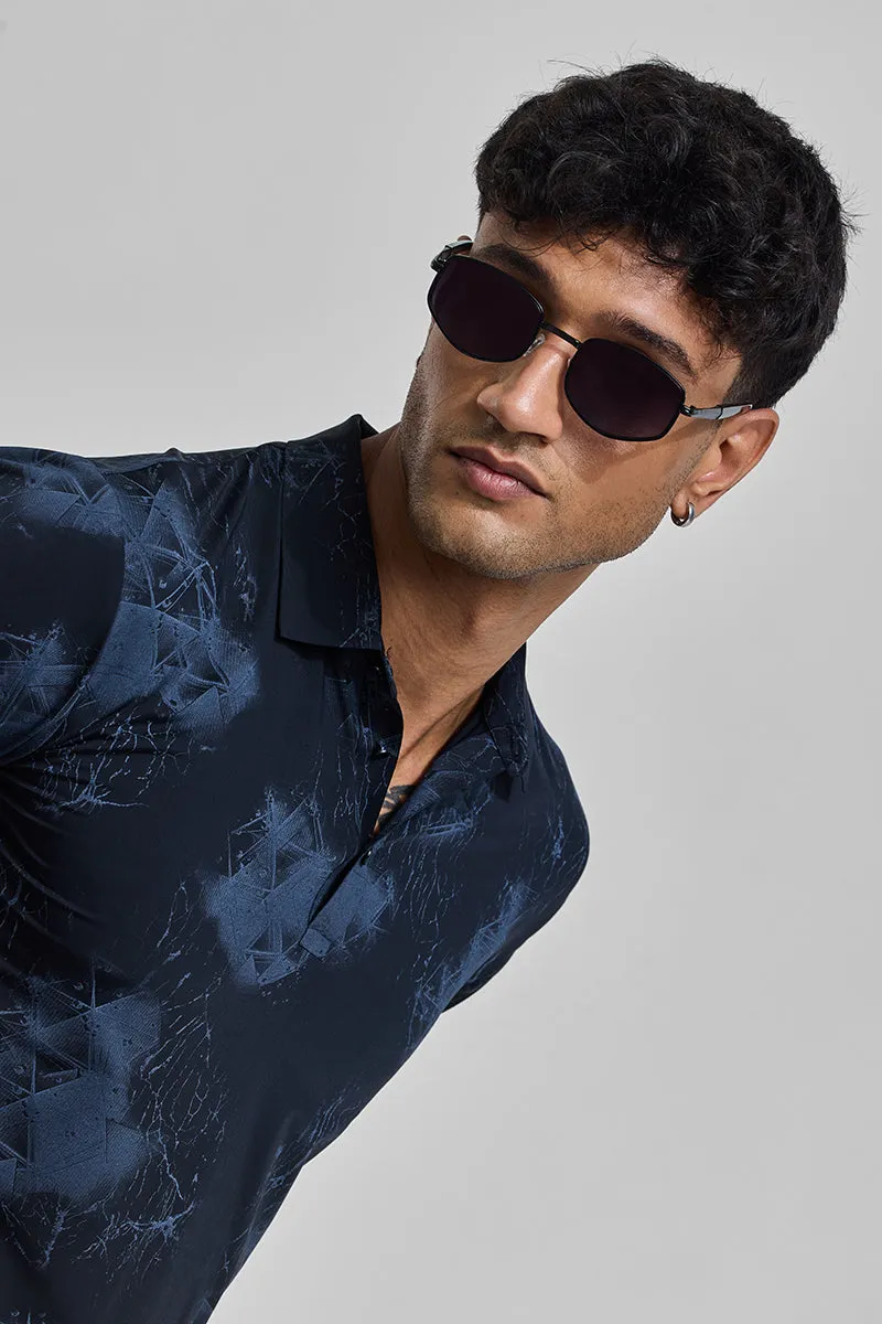 Sleek Oval Black Sunglasses
