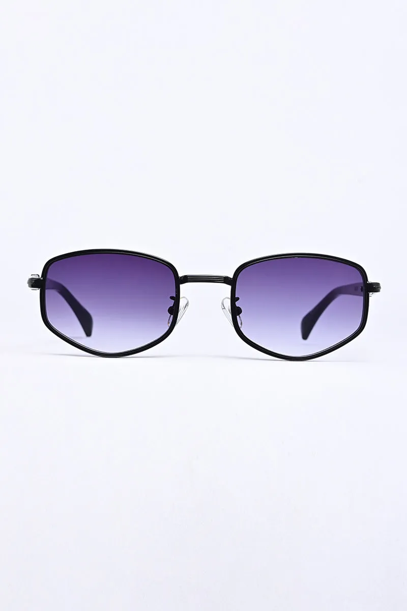 Sleek Oval Black Sunglasses