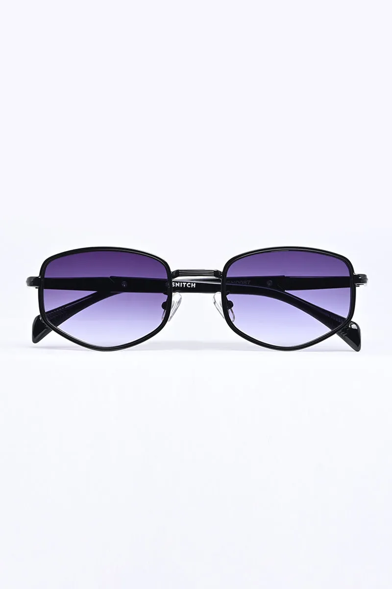 Sleek Oval Black Sunglasses