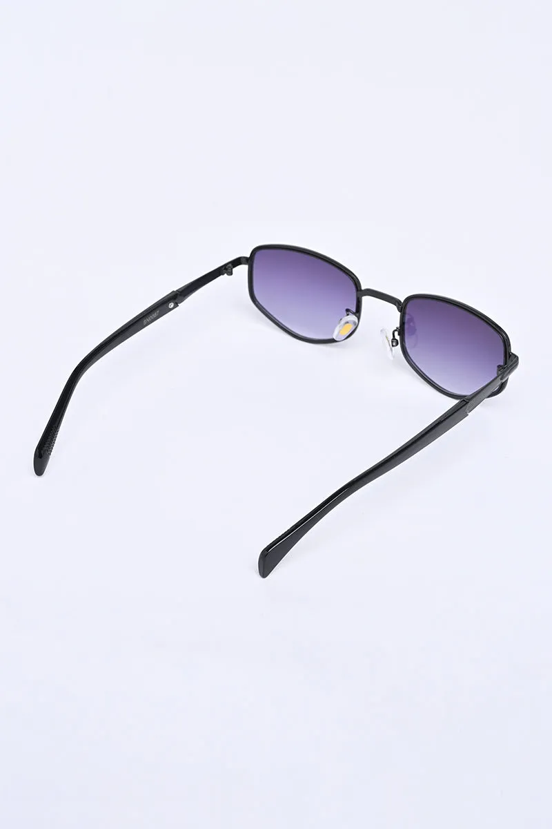 Sleek Oval Black Sunglasses