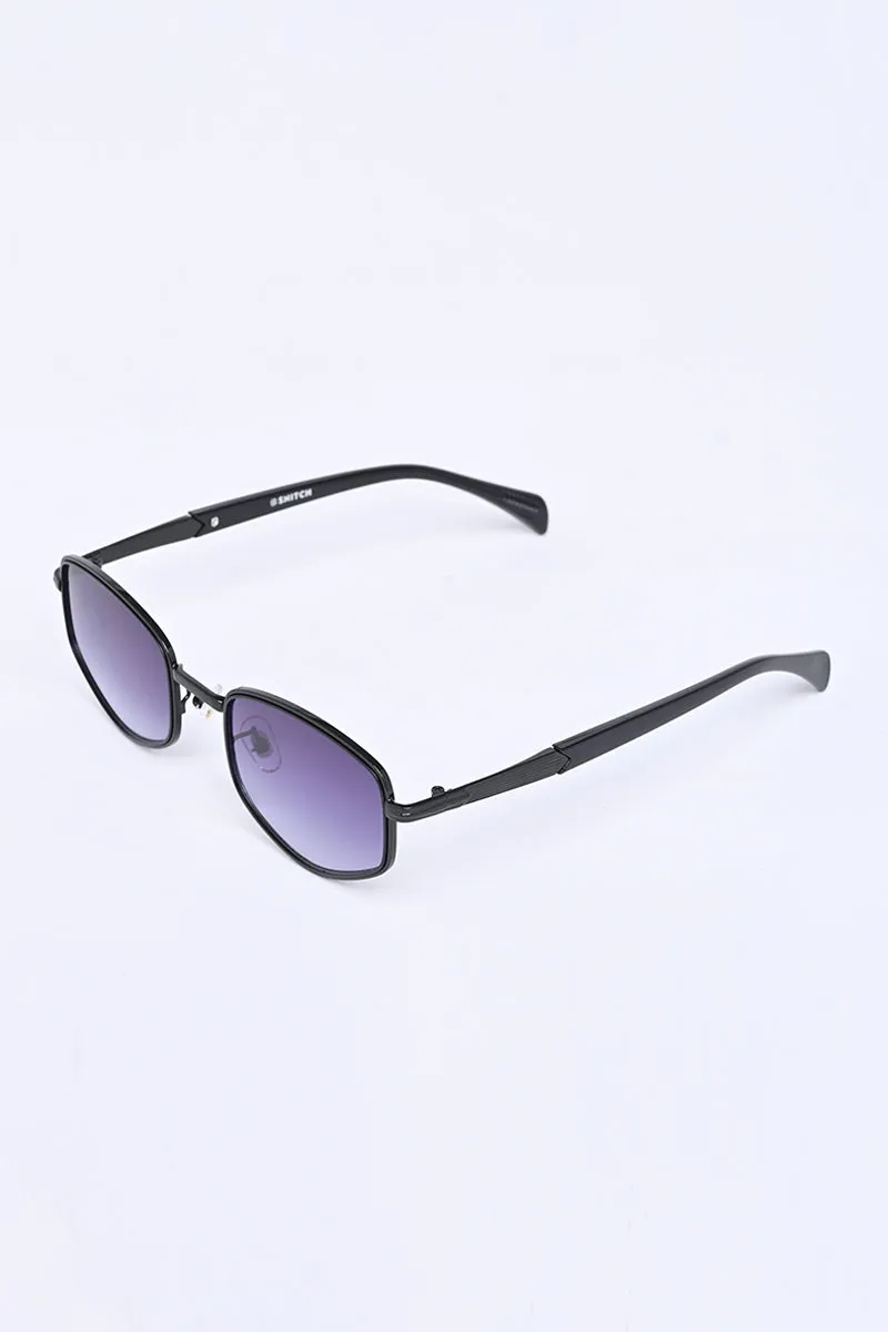 Sleek Oval Black Sunglasses
