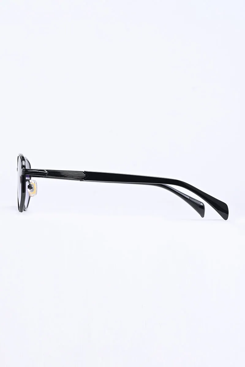 Sleek Oval Black Sunglasses