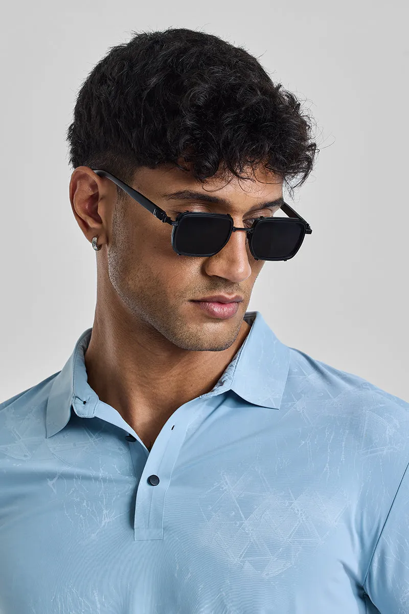 Sleek Rectangle Black Sunglasses