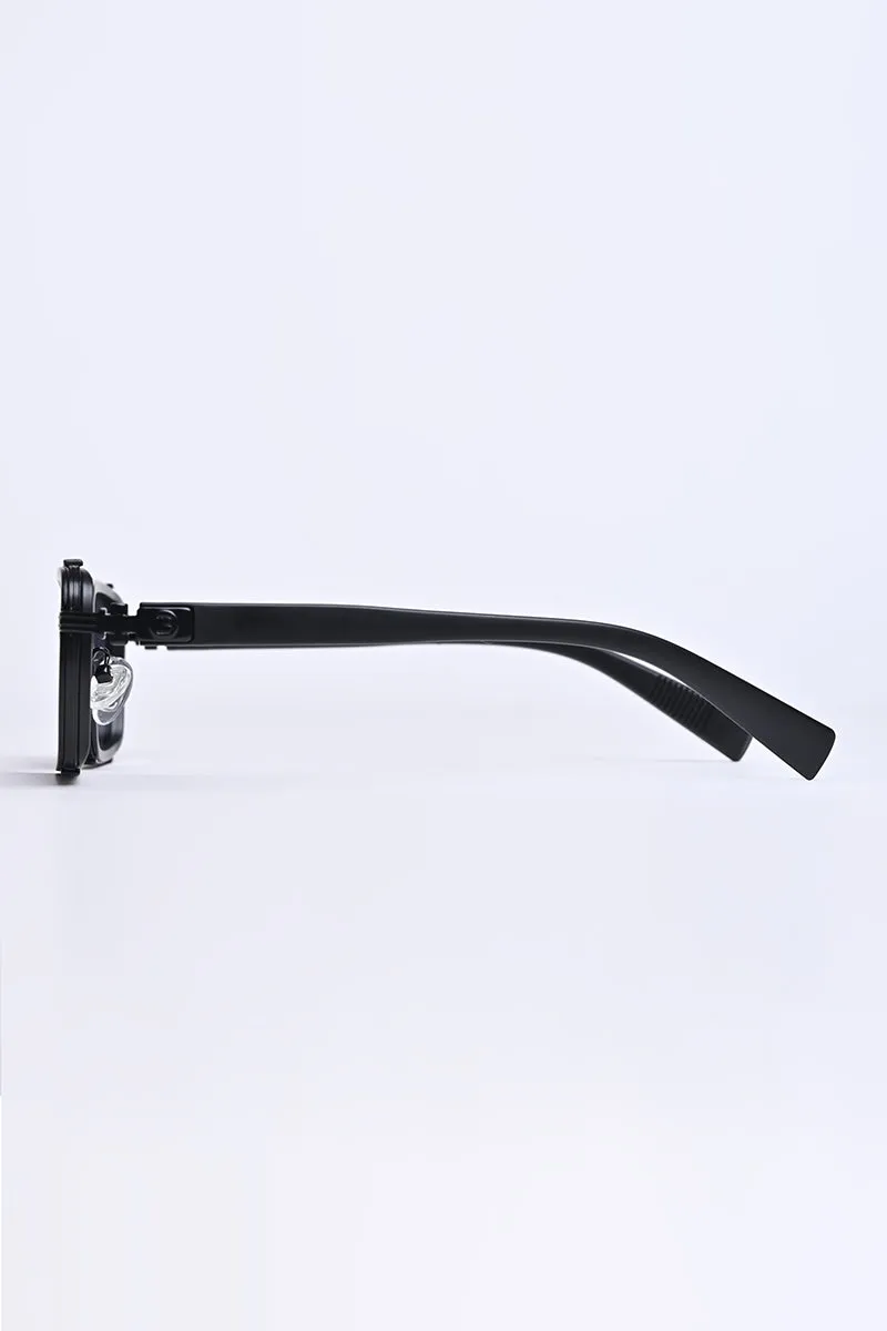 Sleek Rectangle Black Sunglasses