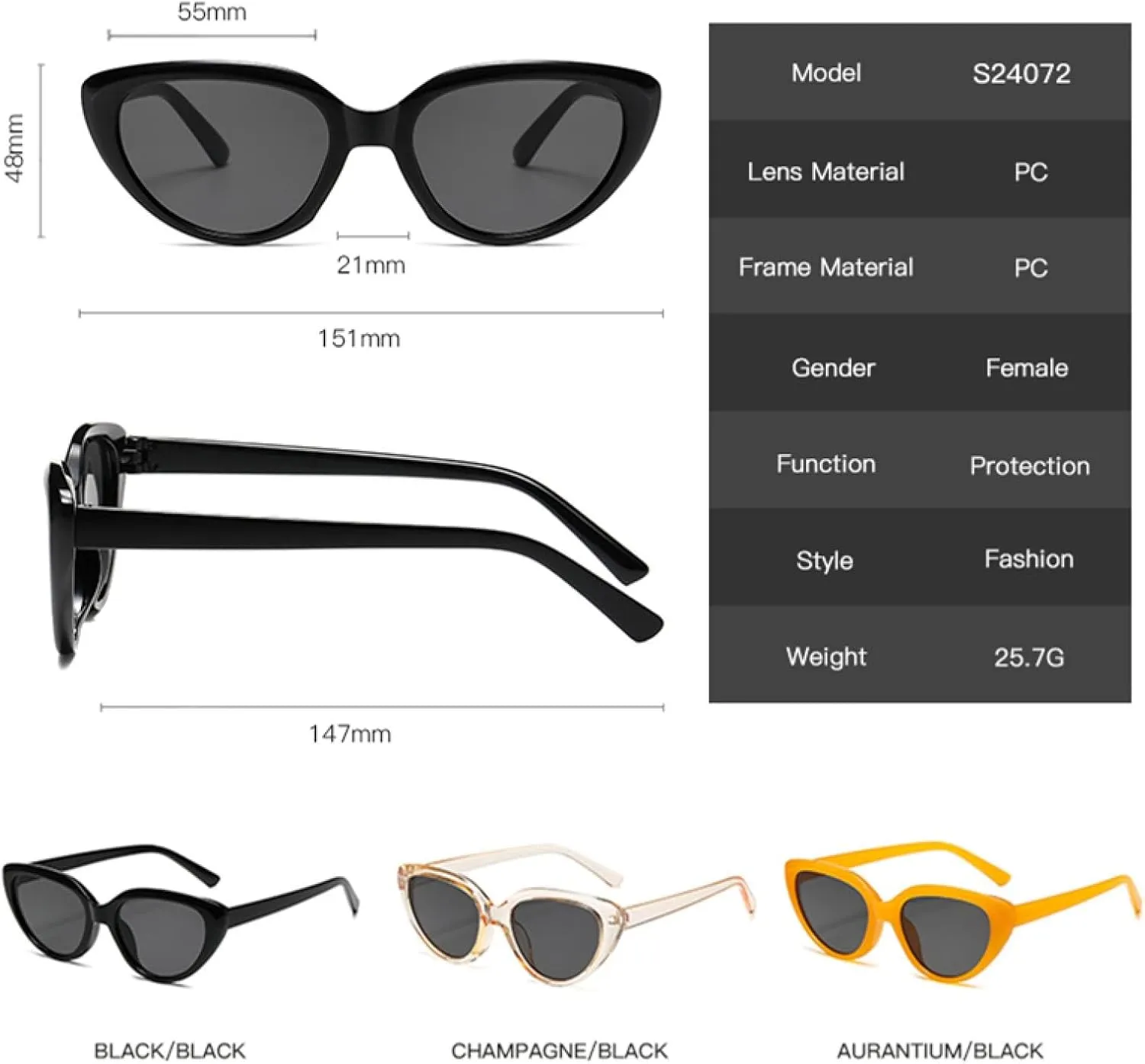 Small Cat Eye Sunglasses for Women Candy Colors Retro
