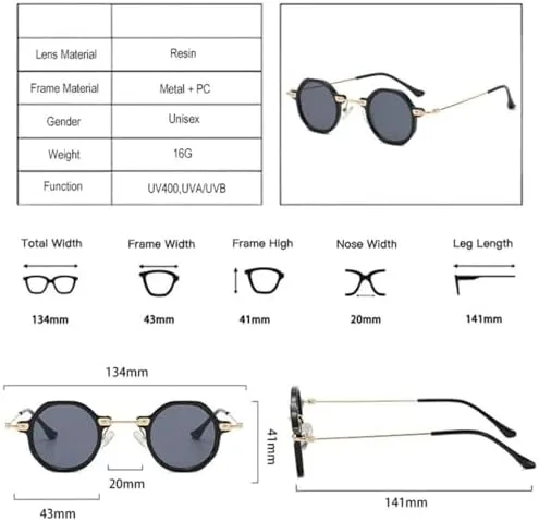 Small Size Round Sunglasses Women Retro Eyewear Men Glasses UV400 Eyeglasses Shades