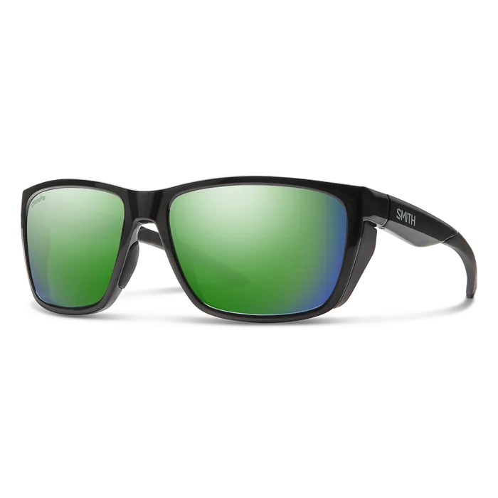 Smith Longfin Black Frame - ChromaPop Polarized Green Mirror Lens - Polarized Sunglasses
