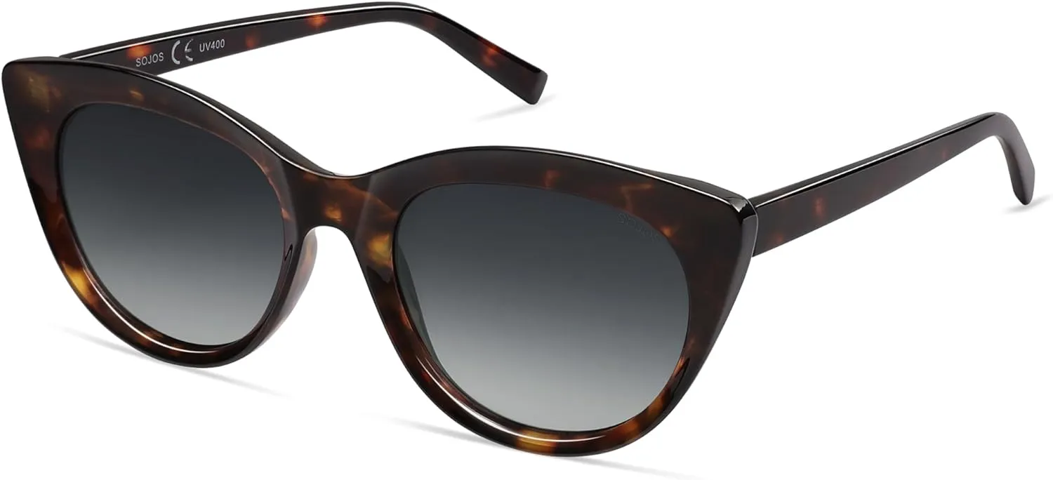 SOJOS Trendy Polarized Sunglasses for Women,Retro Cat Eye Womens Sun Glasses SJ2221