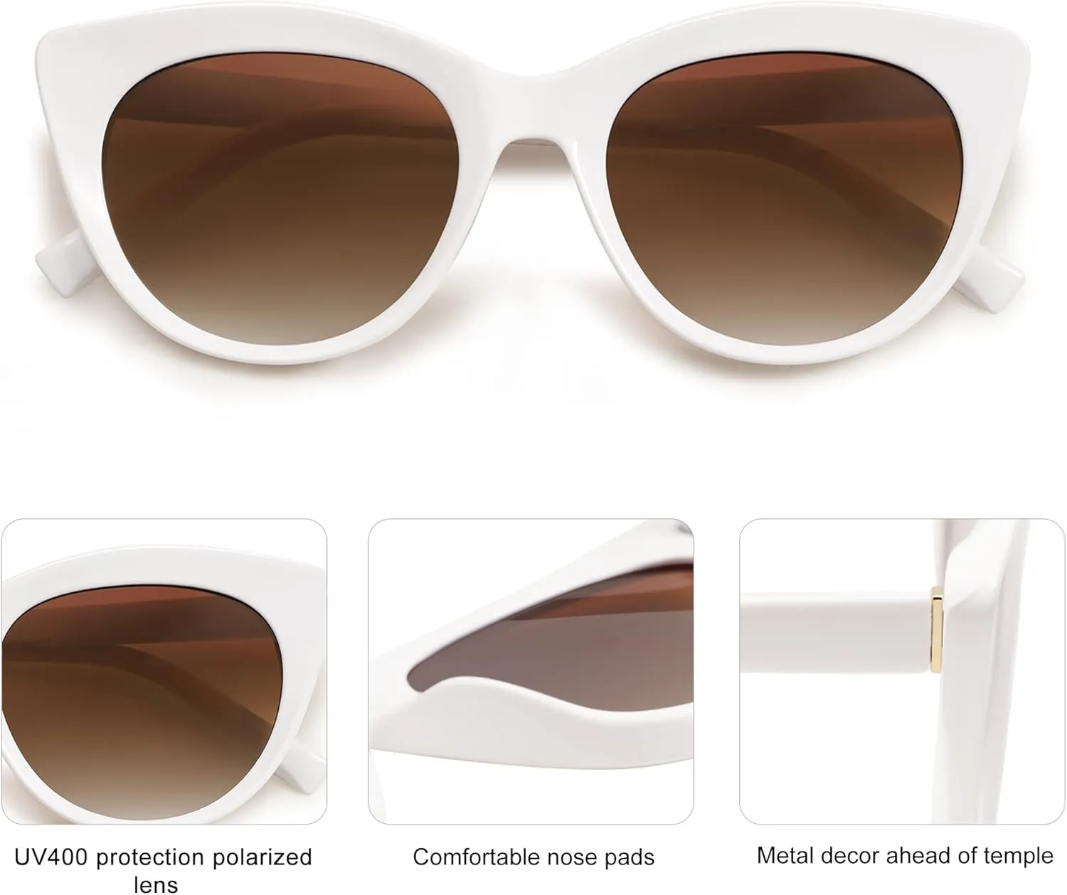 SOJOS Trendy Polarized Sunglasses for Women,Retro Cat Eye Womens Sun Glasses SJ2221
