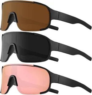 Sports Sunglasses for Men and Women - Oversized UV400 Protection Cycling Glasses, Anti-Glare Beach Visors for Hiking, Traveling, Outdoor Adventures(B)