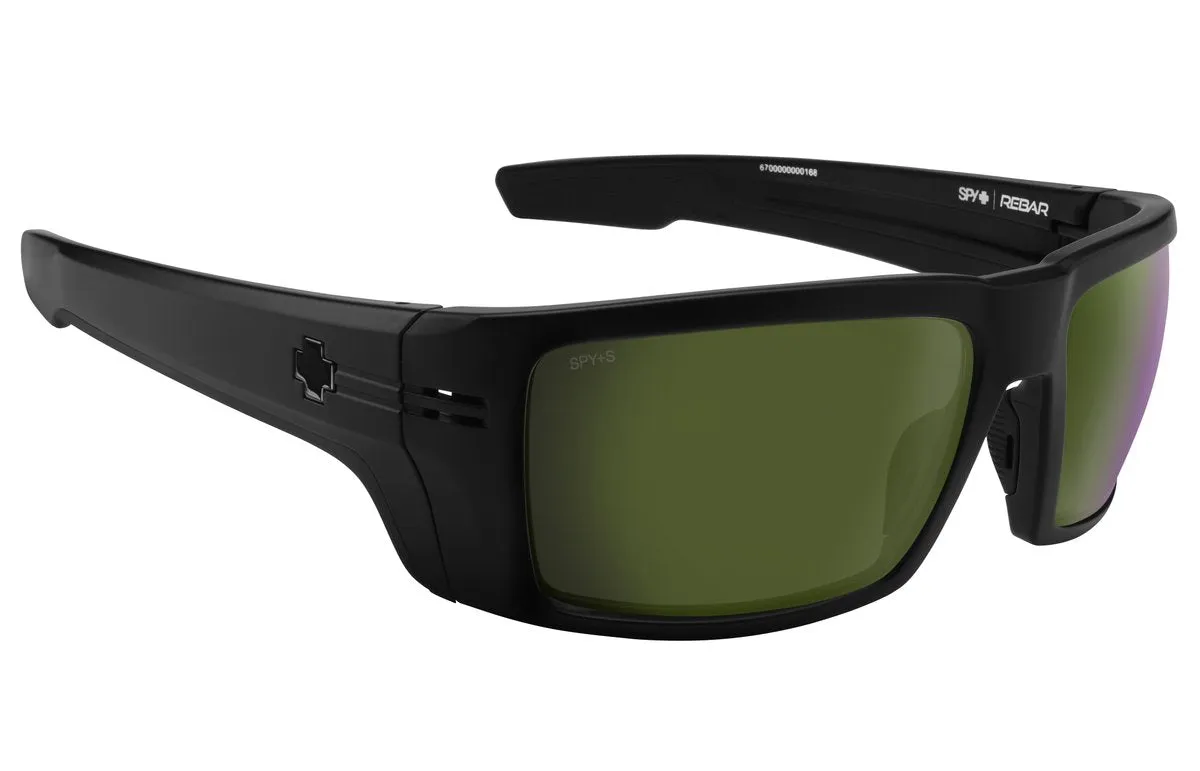 SPY Rebar ANSI Matte Black - Happy Bronze With Olive Spectra Mirror Polarized Sunglasses