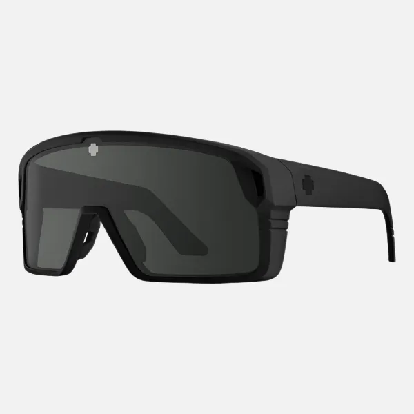 Spy Sunglasses Monolith - Matte Black/Happy Grey Green w/Black Spectra Mirror