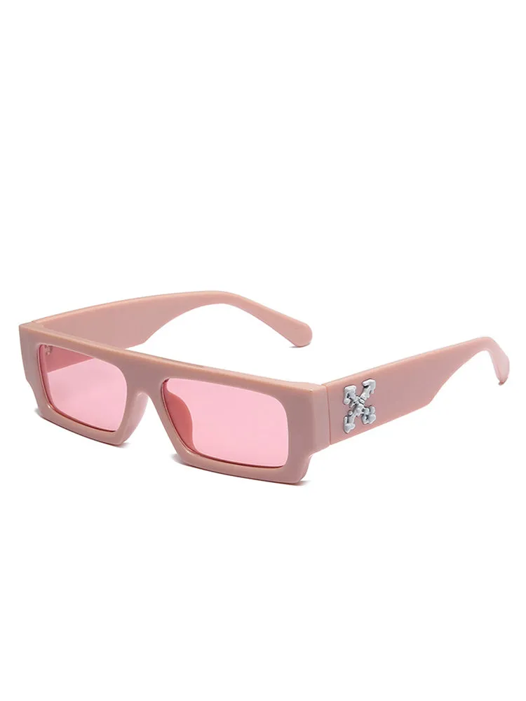 Square Frame Fashion Uv400 Leopard Gradient Sunglasses