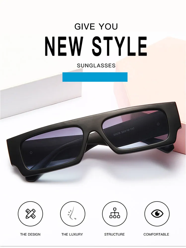 Square Frame Fashion Uv400 Leopard Gradient Sunglasses