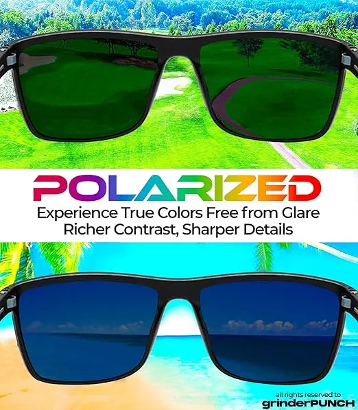 Square Polarized Sunglasses for Men and Women(Blue)