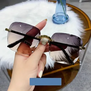 Square Rimless Summer Gradient Sun Shade Glasses