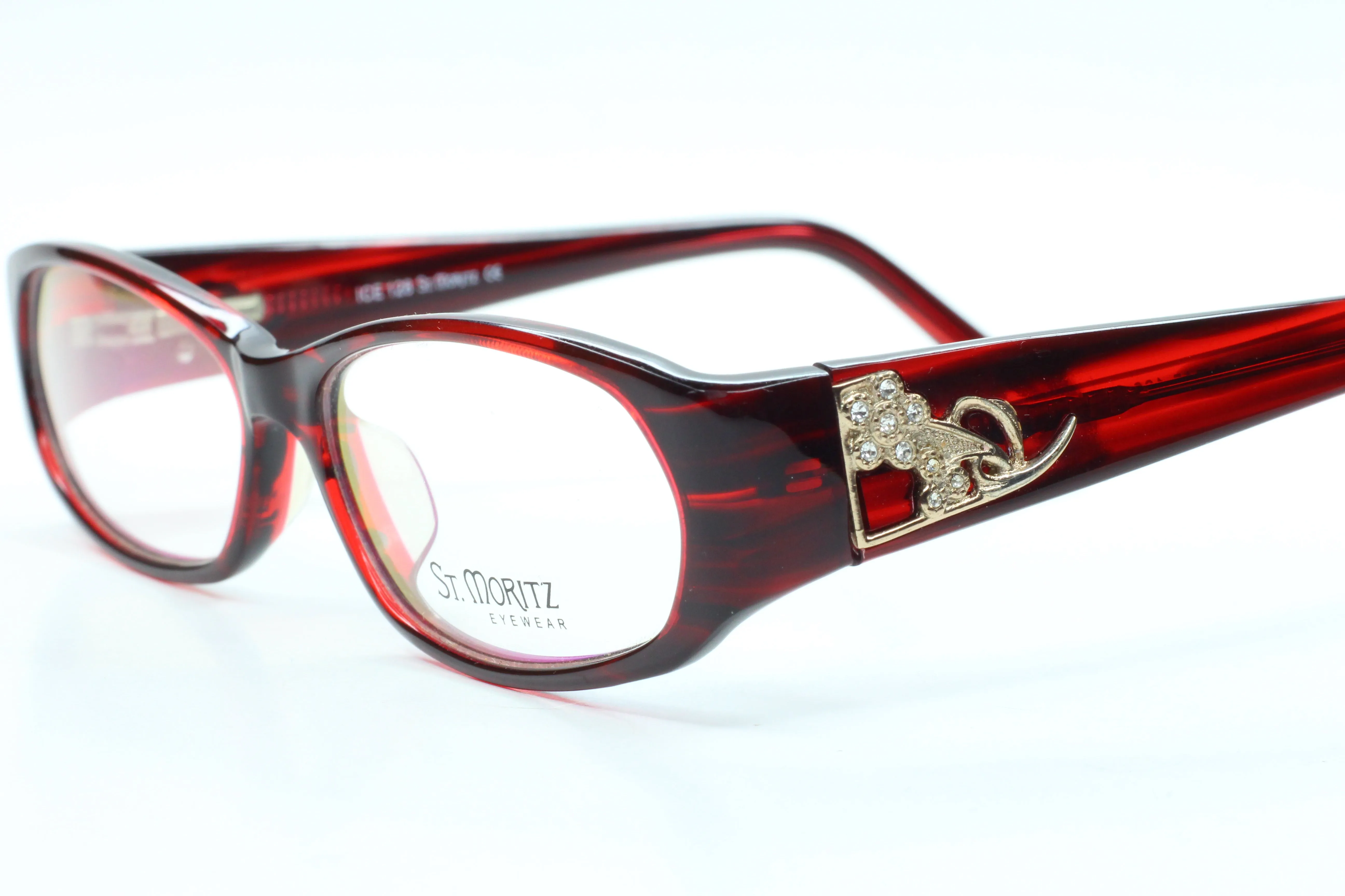 St. Moritz ICE Mod.128 Wine Red Marble SJ70 Women's Eyeglasses