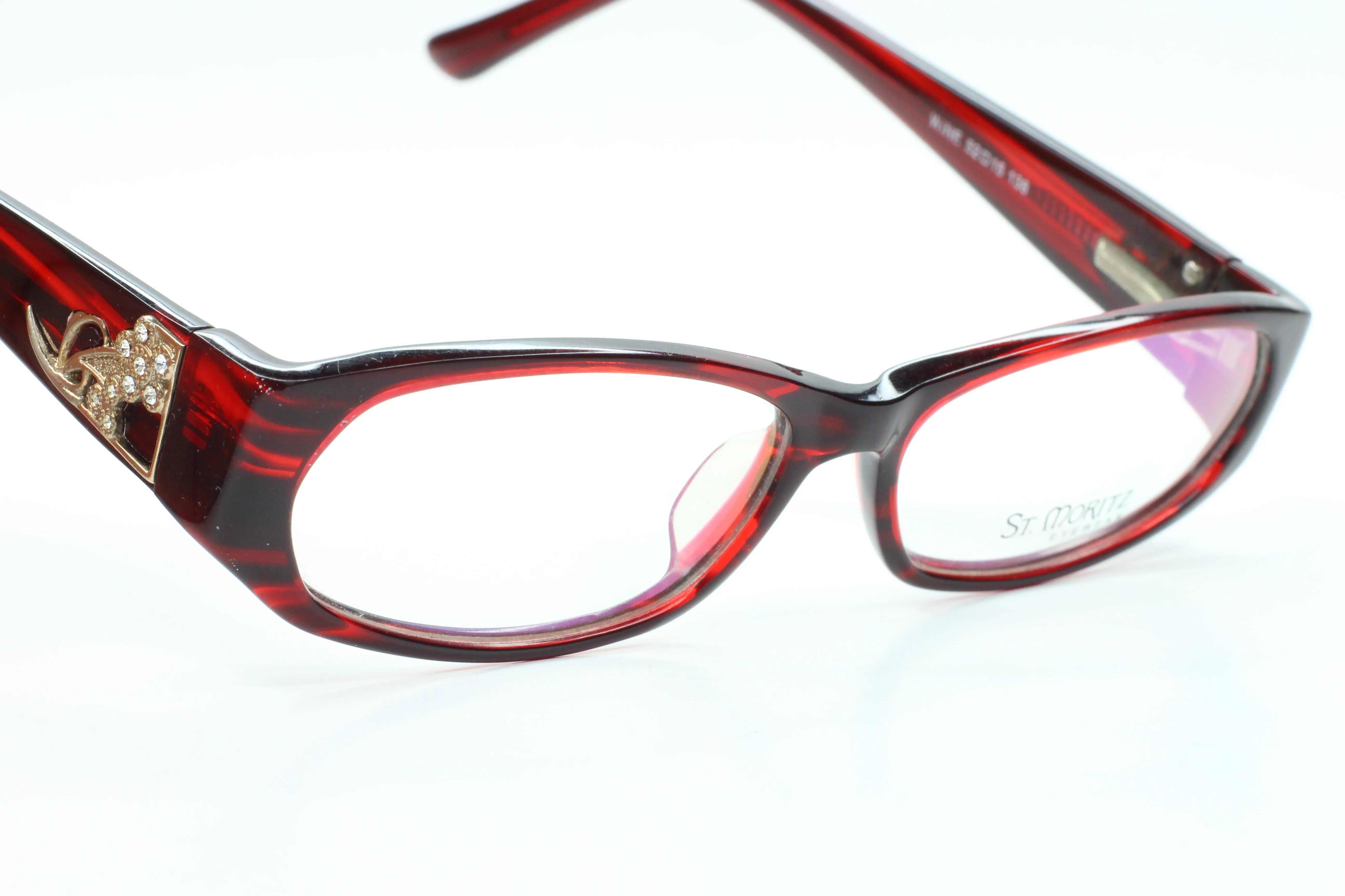St. Moritz ICE Mod.128 Wine Red Marble SJ70 Women's Eyeglasses