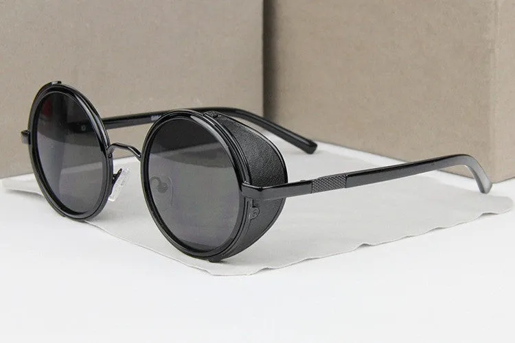 Steampunk Retro Coating mens vintage round Sunglasses Men women brand designer