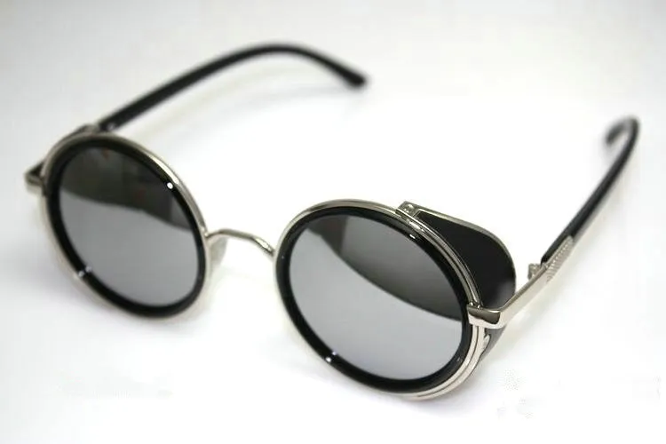 Steampunk Retro Coating mens vintage round Sunglasses Men women brand designer