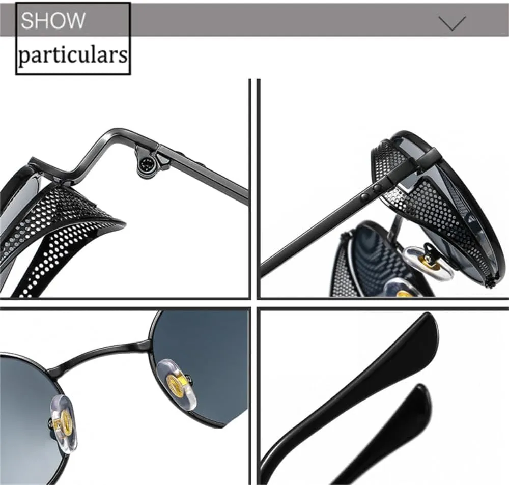 Steampunk Sunglasses Men Vintage Metal Round Sunglasses Women Small Shades UV400 Eyewear