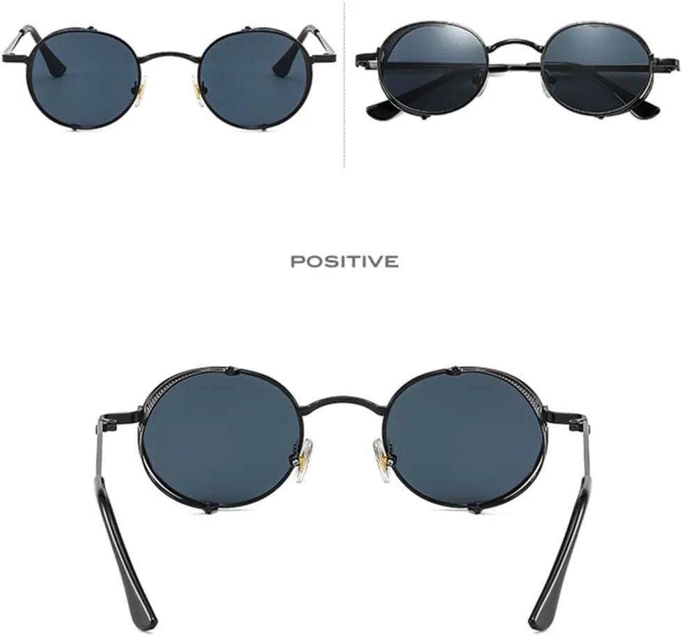 Steampunk Sunglasses Men Vintage Metal Round Sunglasses Women Small Shades UV400 Eyewear