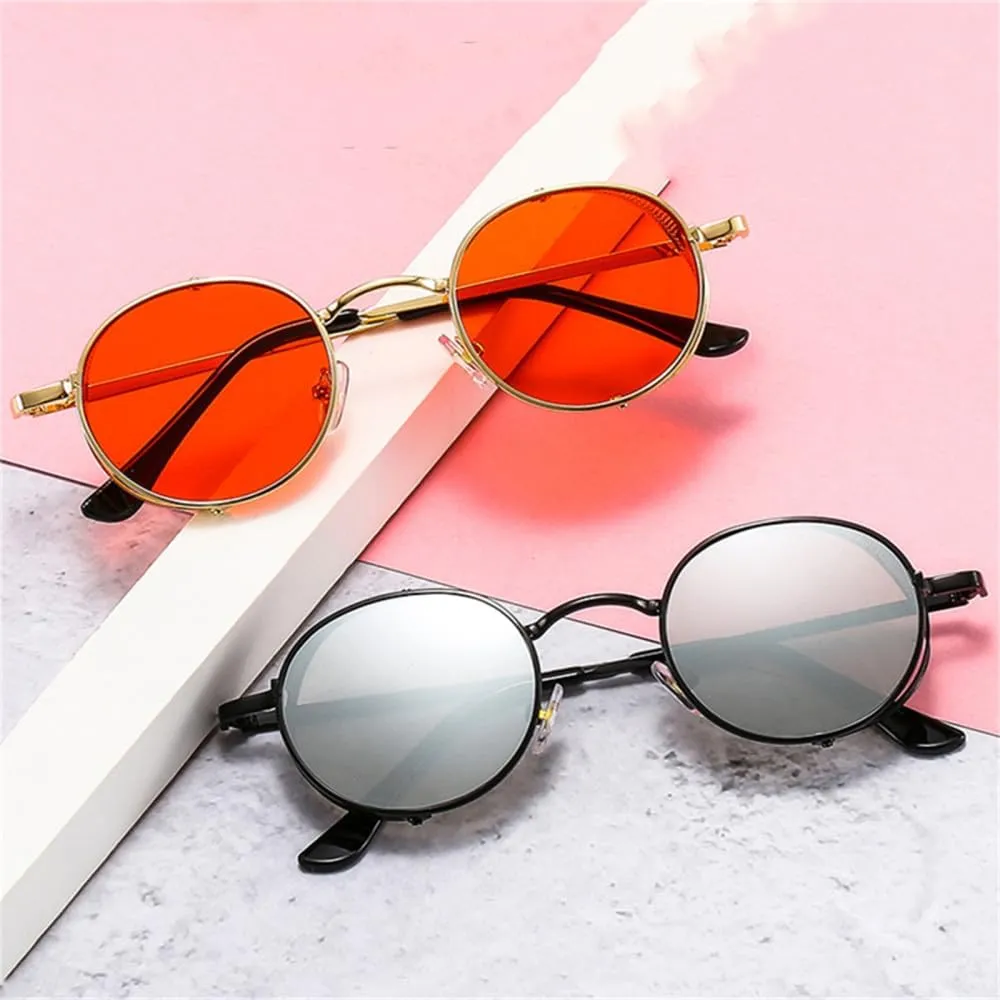 Steampunk Sunglasses Men Vintage Metal Round Sunglasses Women Small Shades UV400 Eyewear