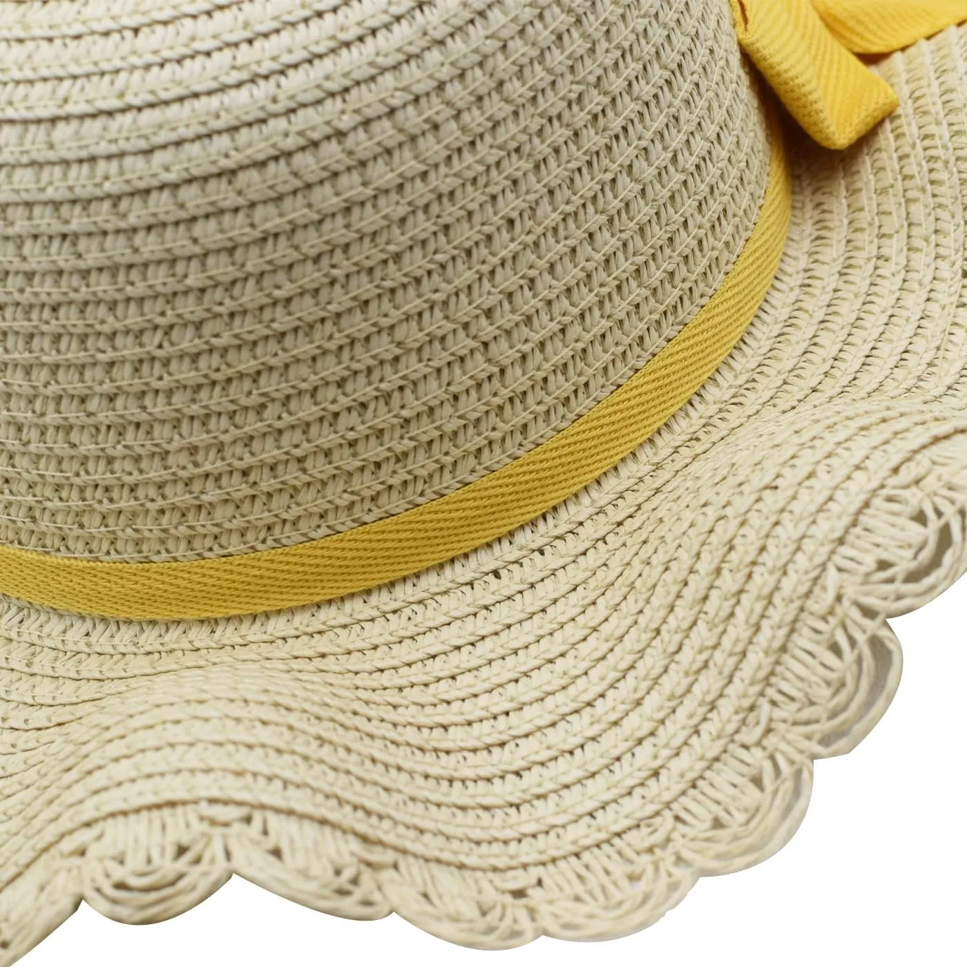 Straw Hat for Kids Boy Girls Wide Brim Summer Sun Beach Cap Cute Bowknot Hat