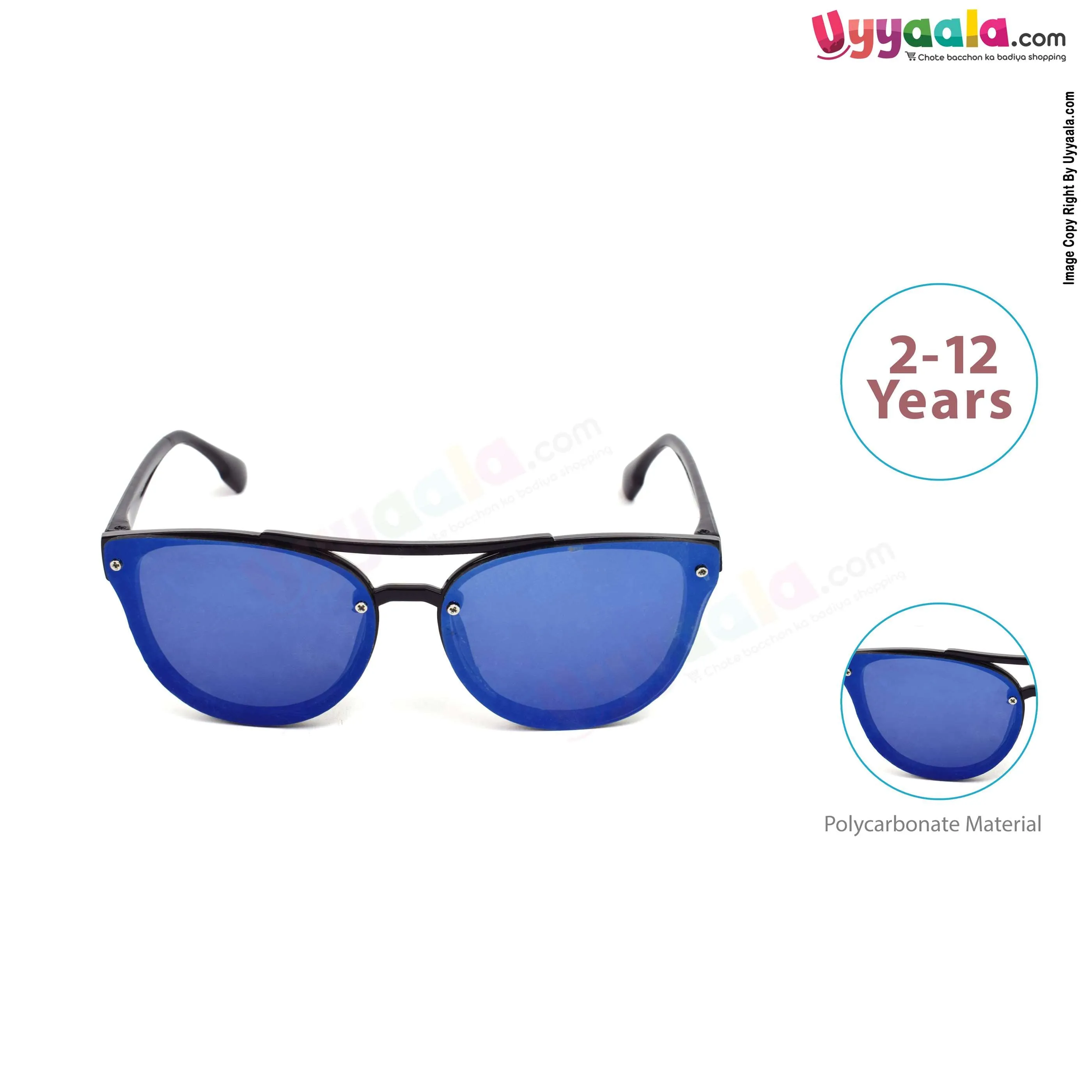 Stylish cat eye shaped tinted goggles for kids - black, 2 - 12 years