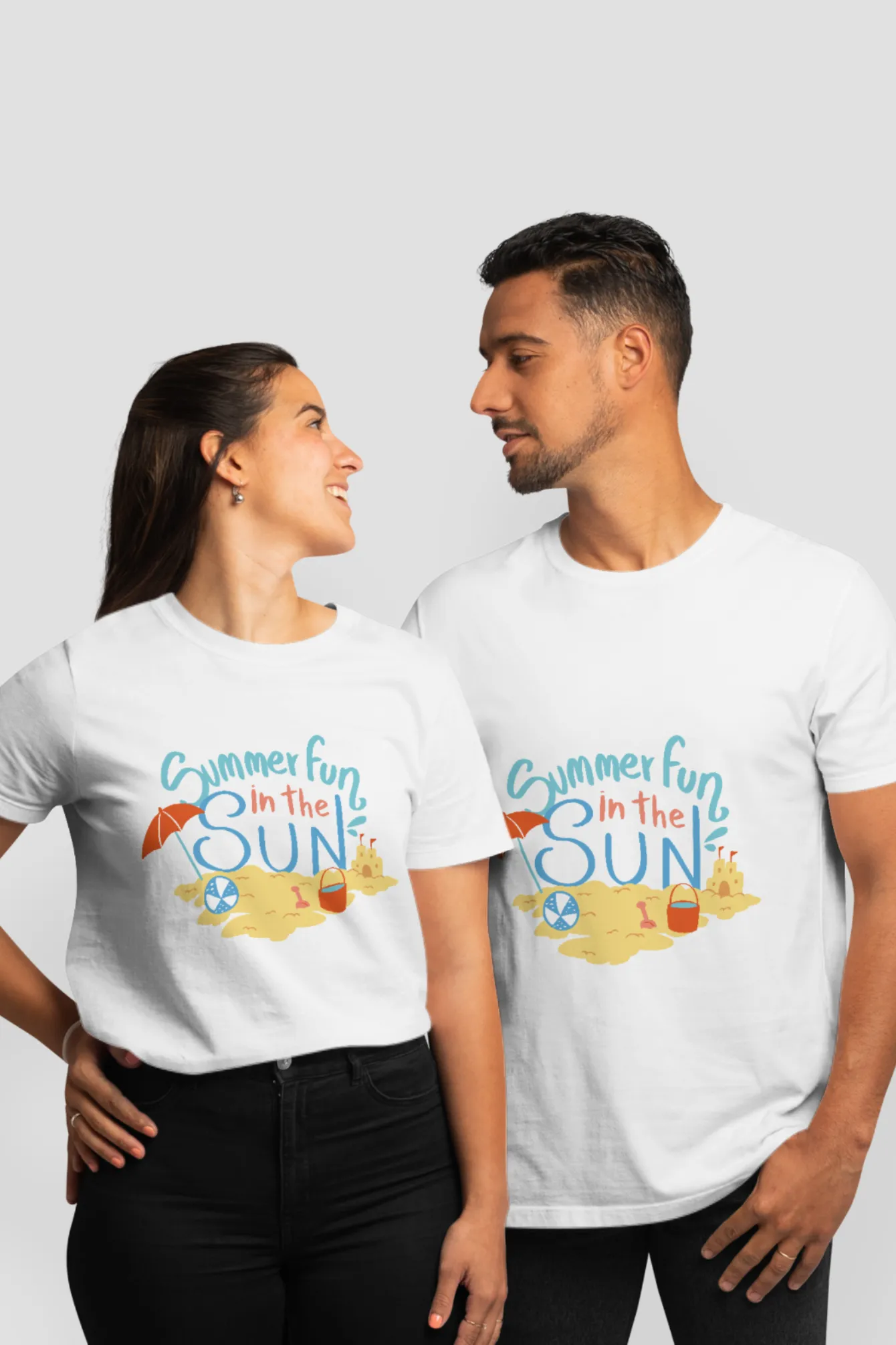 Summer Fun In The Sun White Printed T-shirt for women