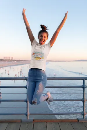 Summer Fun In The Sun White Printed T-shirt for women