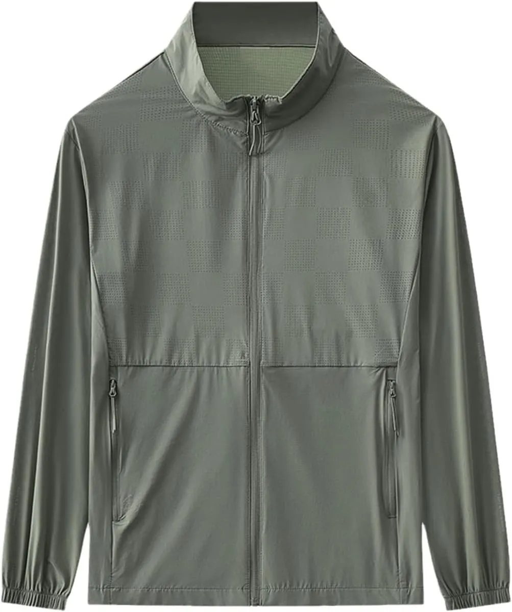 Summer UPF50  Anti-UV Men Skin Coat Breathable Quick Dry Light Thin Sunscreen Clothing Casual Jacket